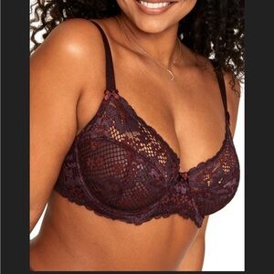 Adore Me Cinthia Full Coverage Purple Lace Underwire Bra 42DDD